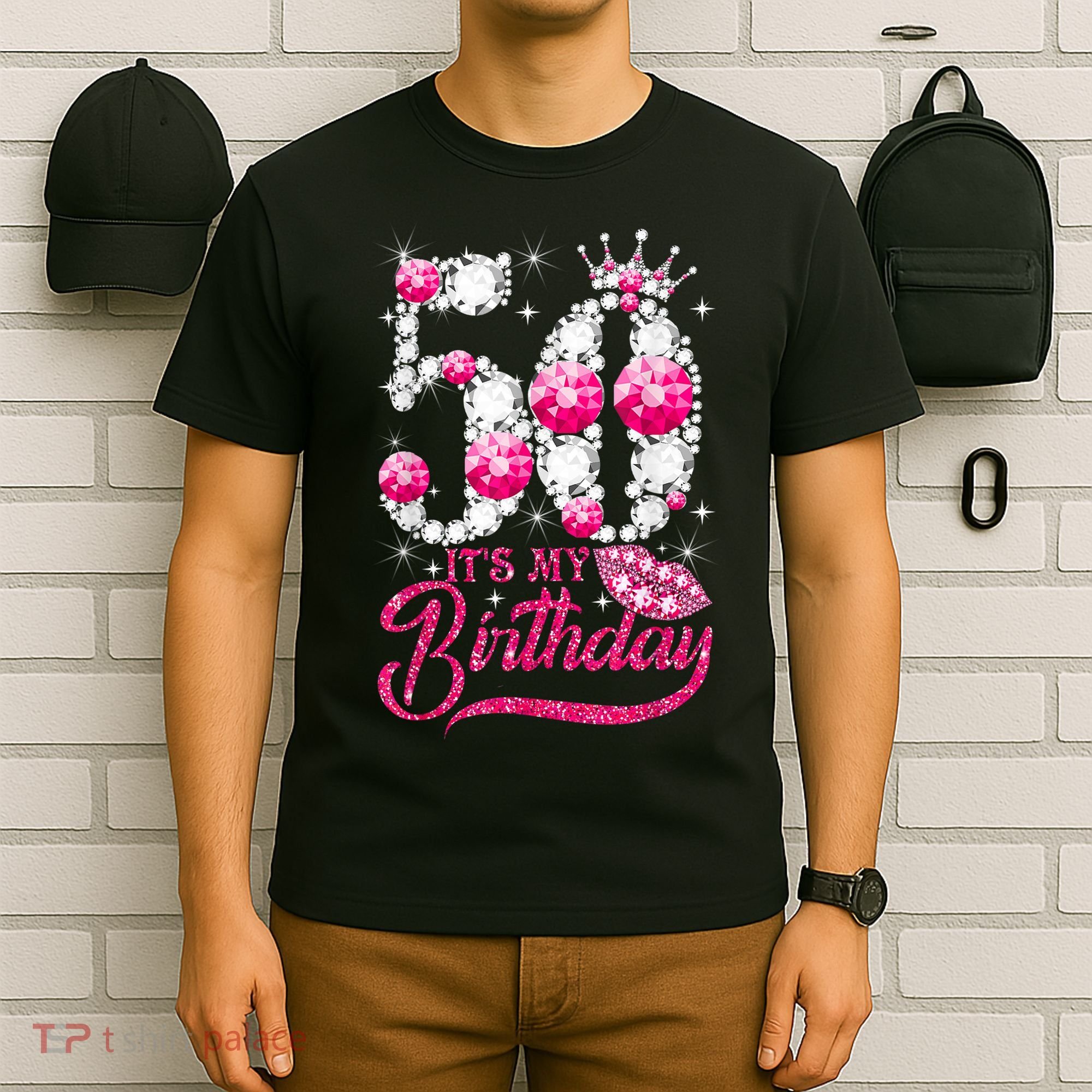 It's My 50th Birthday Queen 50 Years Old Shoes Crown Diamond T-Shirt