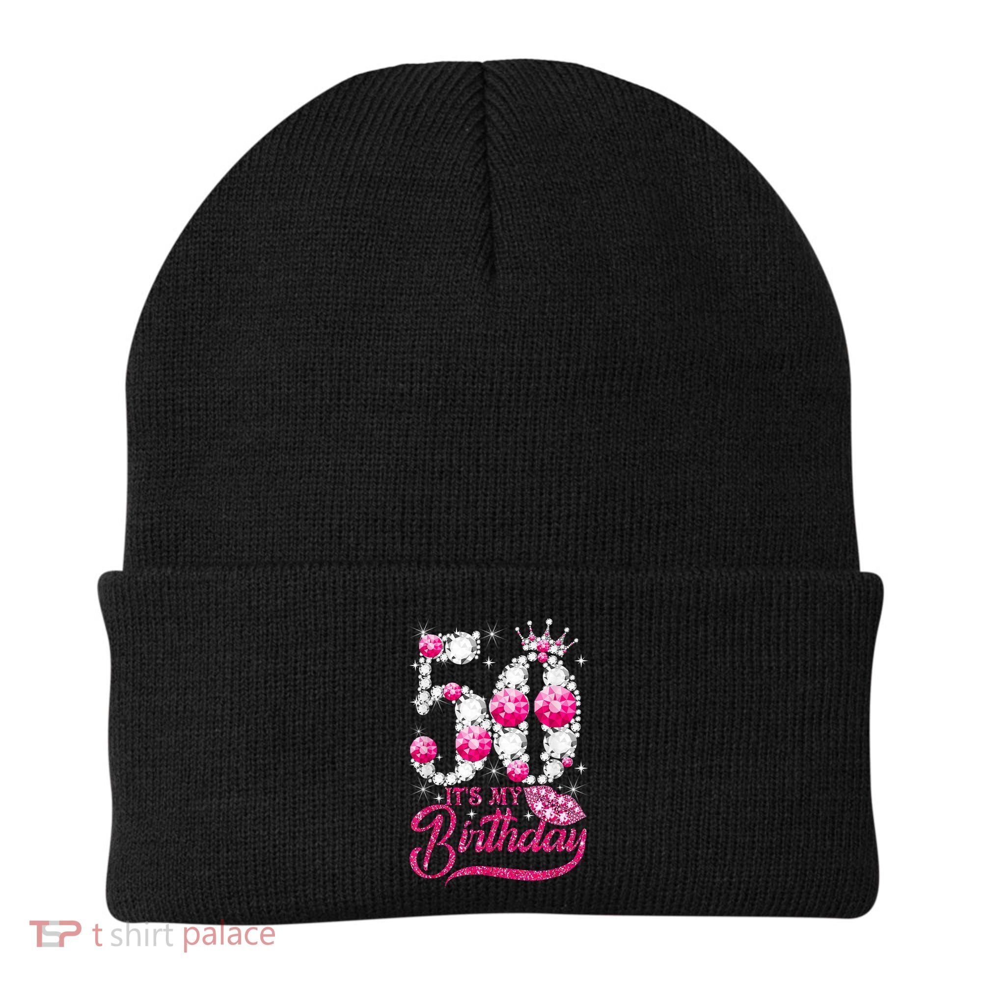 It's My 50th Birthday Queen 50 Years Old Shoes Crown Diamond Beanie