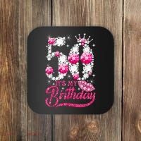 It's My 50th Birthday Queen 50 Years Old Shoes Crown Diamond Coaster thumb 0