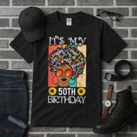 It's My 50th Birthday African American Black Woman 50 Years Tall T-Shirt thumb 3