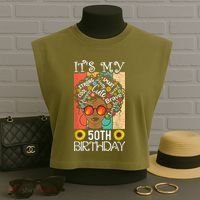 It's My 50th Birthday African American Black Woman 50 Years Garment-Dyed Women's Muscle Tee thumb 3