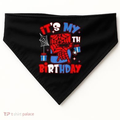 It'S My 5th Birthday Spider Theme Party Boy Birthday Present USA-Made Doggie Bandana