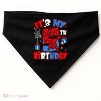 It'S My 5th Birthday Spider Theme Party Boy Birthday Present USA-Made Doggie Bandana thumb 0