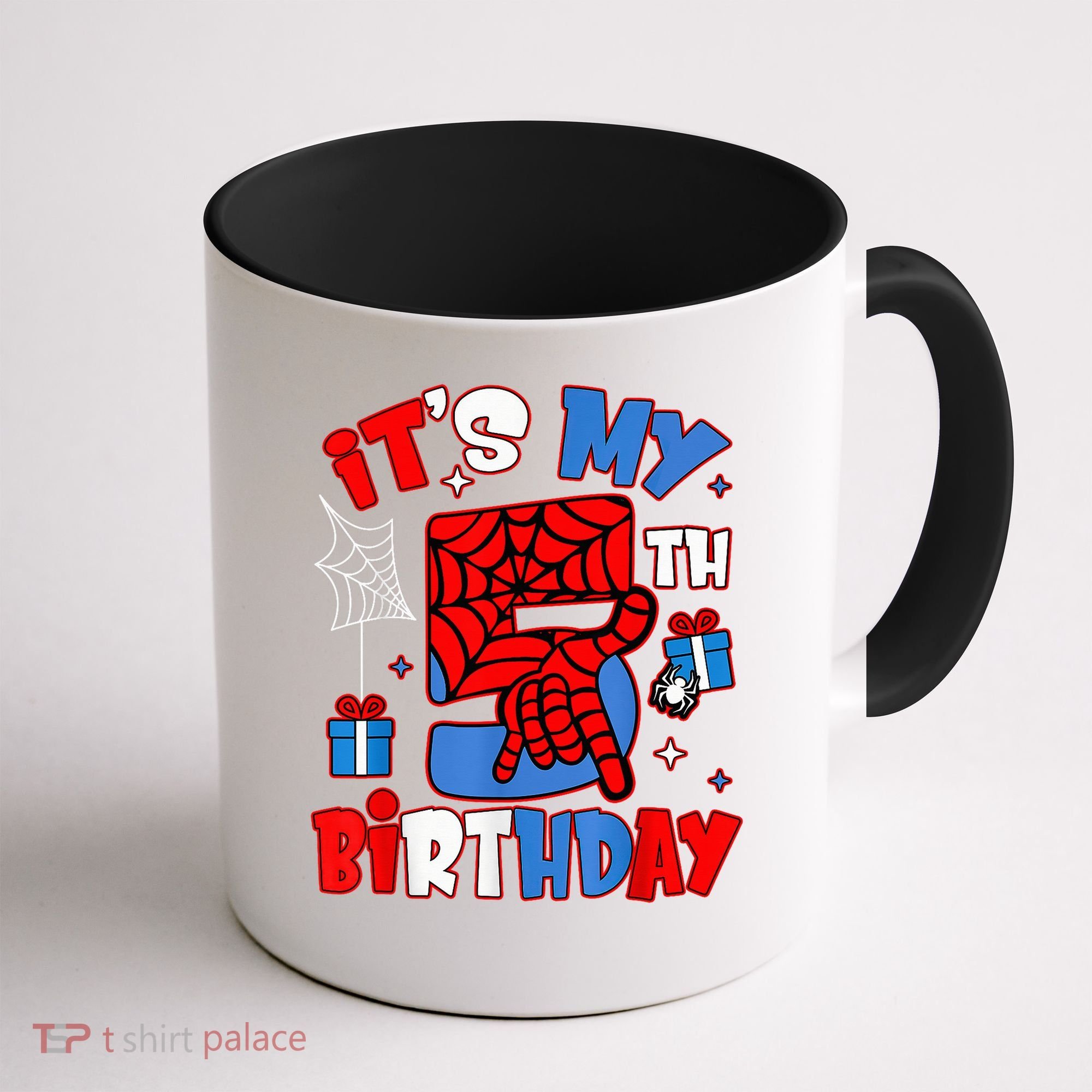 It'S My 5th Birthday Spider Theme Party Boy Birthday Present Coffee Mug