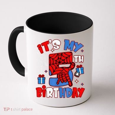 It'S My 5th Birthday Spider Theme Party Boy Birthday Present Coffee Mug