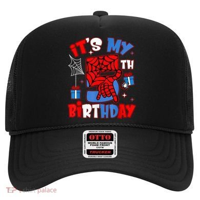 It'S My 5th Birthday Spider Theme Party Boy Birthday Present Hat