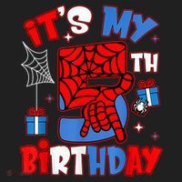 It'S My 5th Birthday Spider Theme Party Boy Birthday Present Hat thumb 2