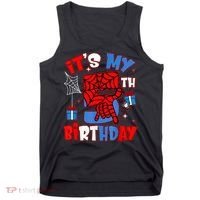 It'S My 5th Birthday Spider Theme Party Boy Birthday Present Tank Top thumb 0