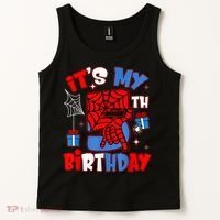 It'S My 5th Birthday Spider Theme Party Boy Birthday Present Tank Top thumb 2