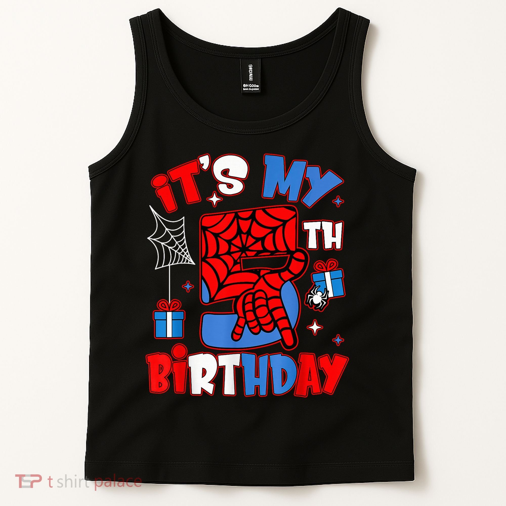 It'S My 5th Birthday Spider Theme Party Boy Birthday Present Tank Top