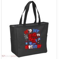 It'S My 5th Birthday Spider Theme Party Boy Birthday Present Tote Bag thumb 2