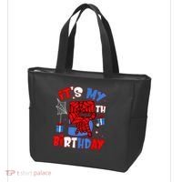 It'S My 5th Birthday Spider Theme Party Boy Birthday Present Tote Bag thumb 3