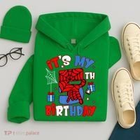 It'S My 5th Birthday Spider Theme Party Boy Birthday Present Hoodie thumb 4