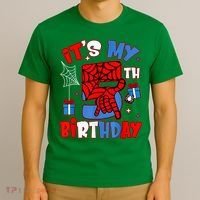 It'S My 5th Birthday Spider Theme Party Boy Birthday Present T-Shirt thumb 3