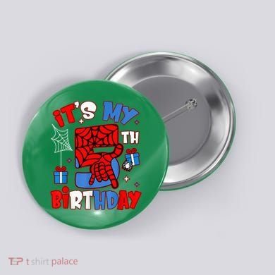 It'S My 5th Birthday Spider Theme Party Boy Birthday Present Button