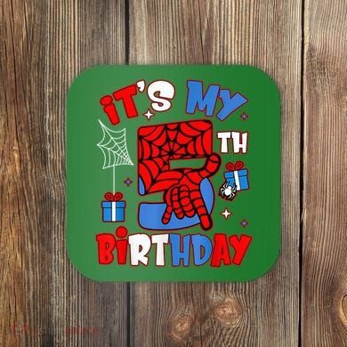 It'S My 5th Birthday Spider Theme Party Boy Birthday Present Coaster