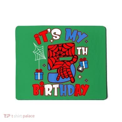It'S My 5th Birthday Spider Theme Party Boy Birthday Present Mousepad