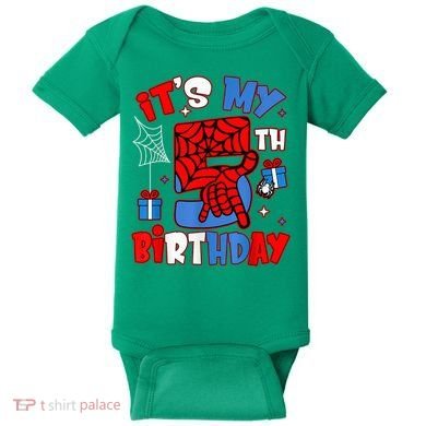 It'S My 5th Birthday Spider Theme Party Boy Birthday Present Baby Bodysuit