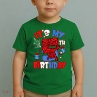 It'S My 5th Birthday Spider Theme Party Boy Birthday Present Toddler T-Shirt thumb 2