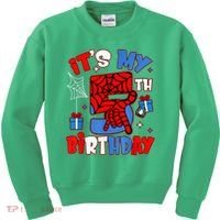 It'S My 5th Birthday Spider Theme Party Boy Birthday Present Kids Sweatshirt thumb 0