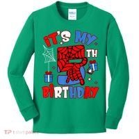 It'S My 5th Birthday Spider Theme Party Boy Birthday Present Kids Long Sleeve Shirt thumb 0