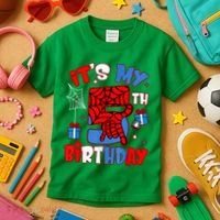 It'S My 5th Birthday Spider Theme Party Boy Birthday Present Kids T-Shirt thumb 3