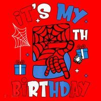 It'S My 5th Birthday Spider Theme Party Boy Birthday Present Santa Hat thumb 1