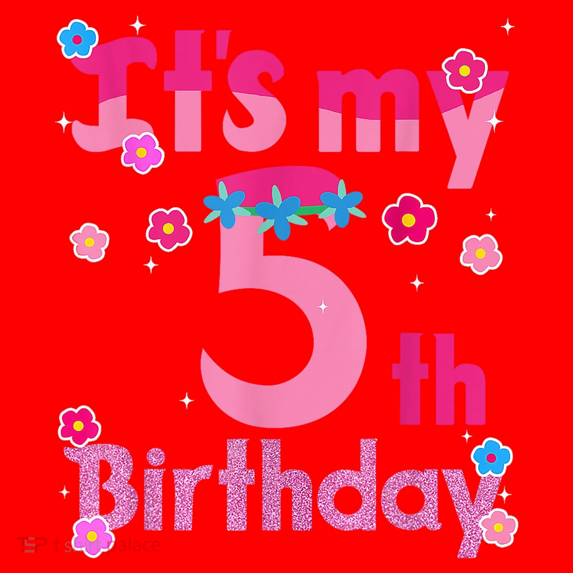 It'S My 5th Birthday Troll Family Party Decorations Santa Hat