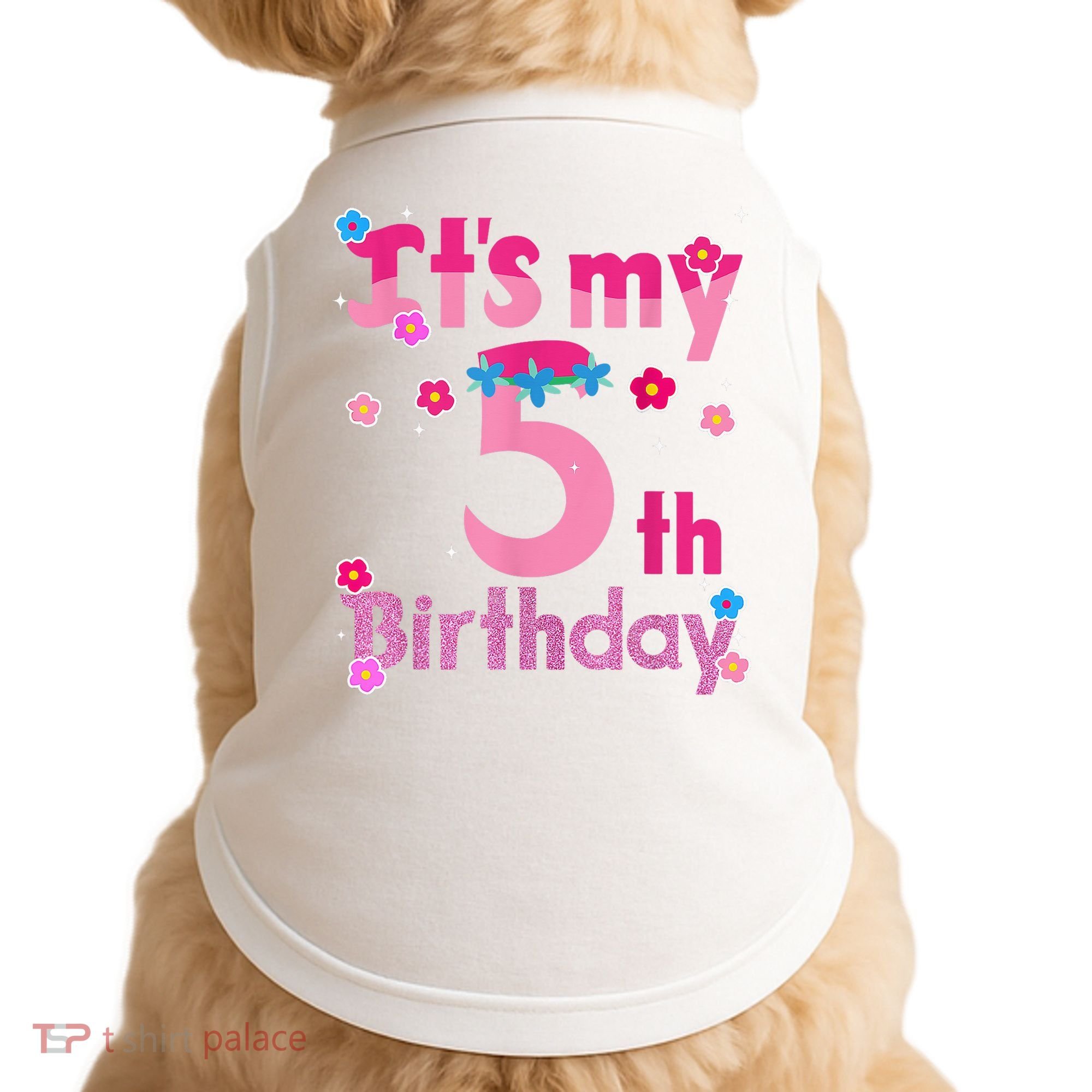 It'S My 5th Birthday Troll Family Party Decorations Doggie Tank