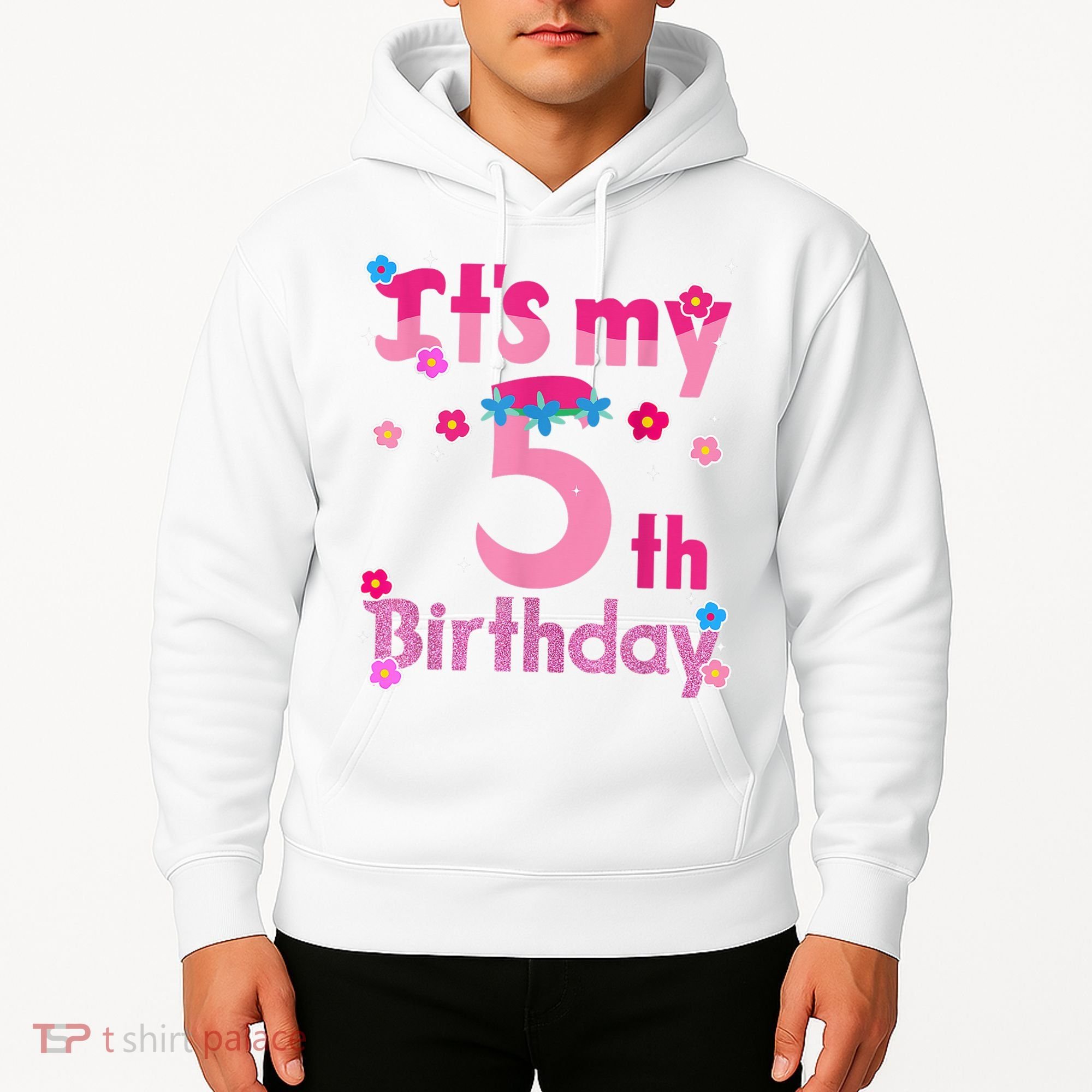 It'S My 5th Birthday Troll Family Party Decorations Hoodie