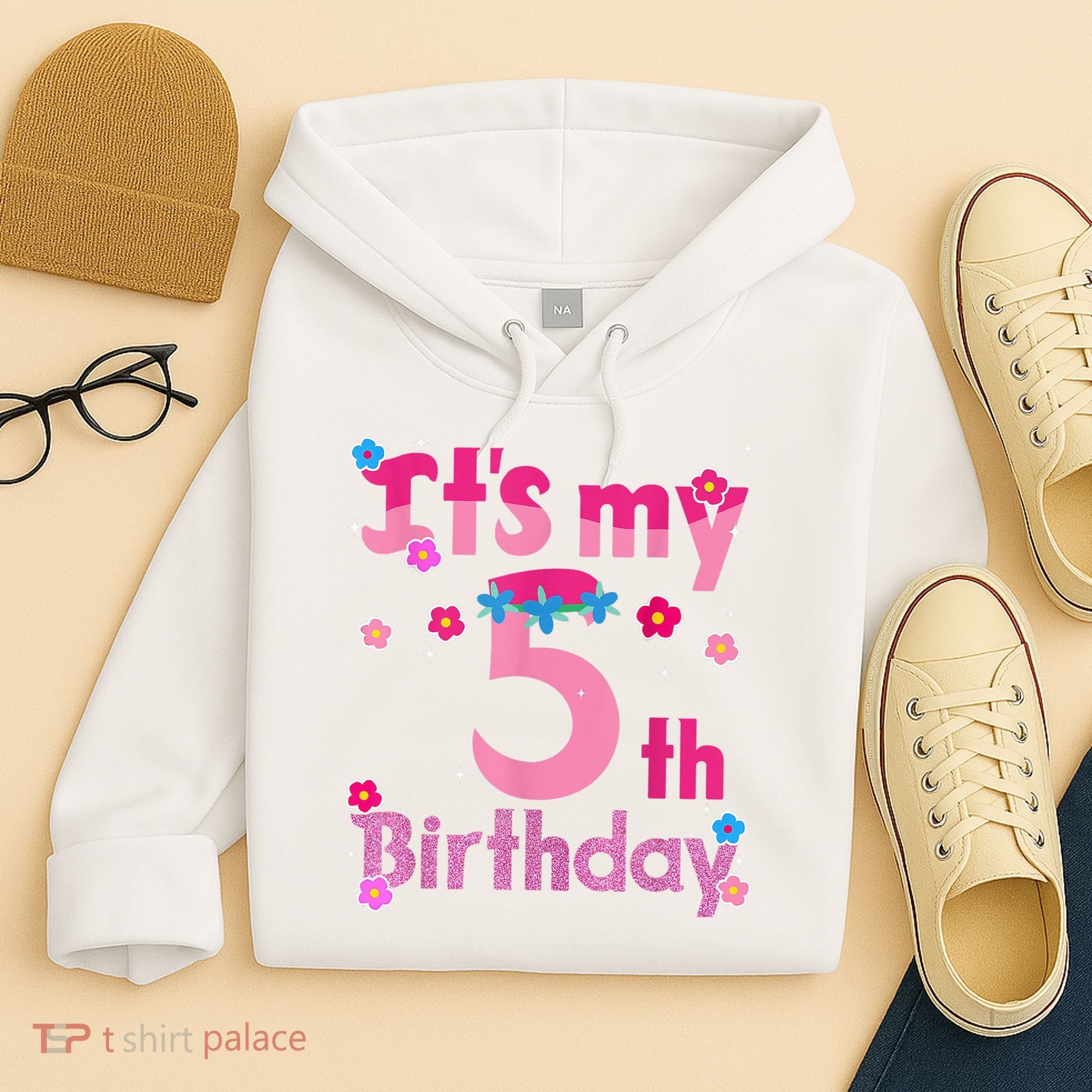 It'S My 5th Birthday Troll Family Party Decorations Hoodie
