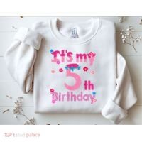 It'S My 5th Birthday Troll Family Party Decorations Sweatshirt thumb 2