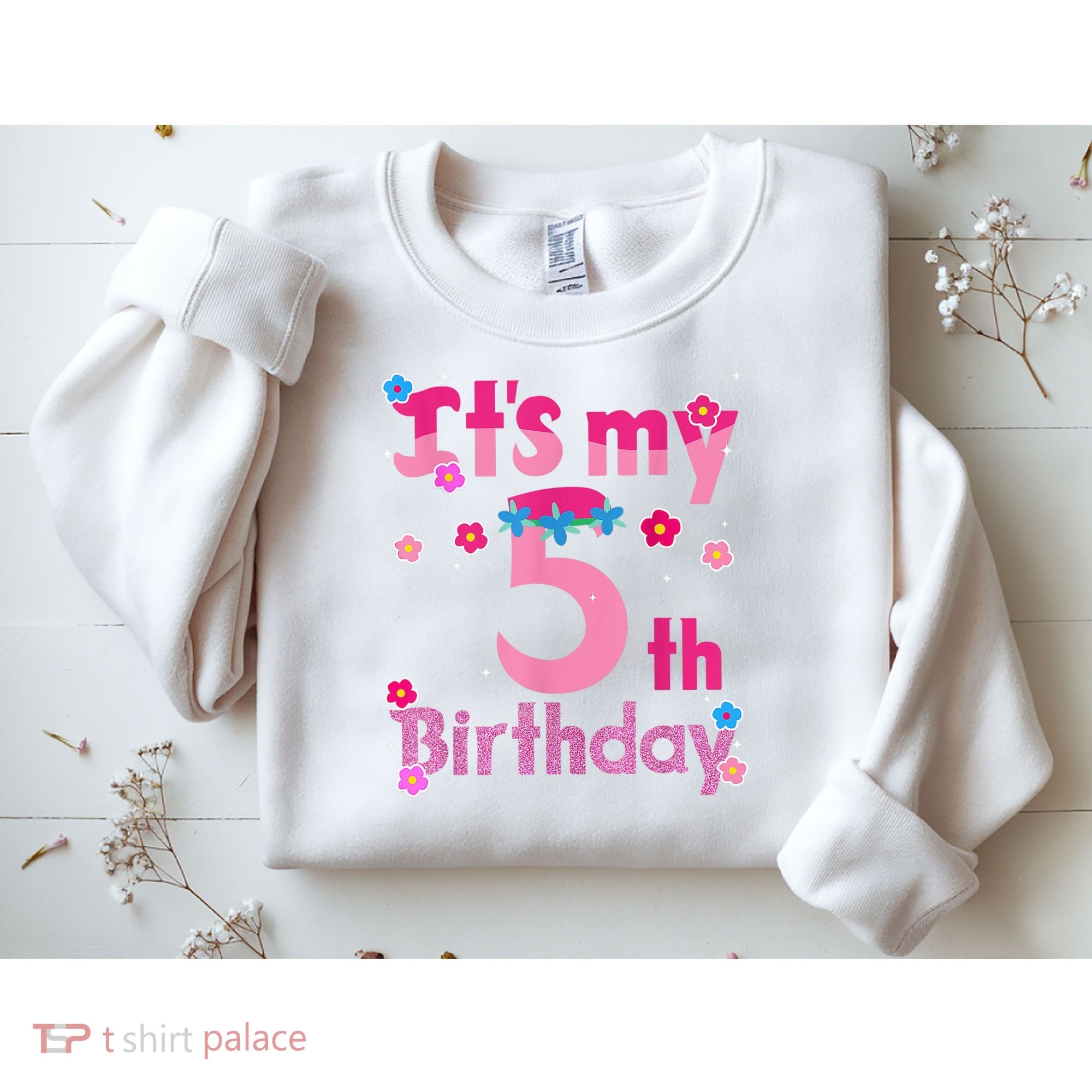 It'S My 5th Birthday Troll Family Party Decorations Sweatshirt
