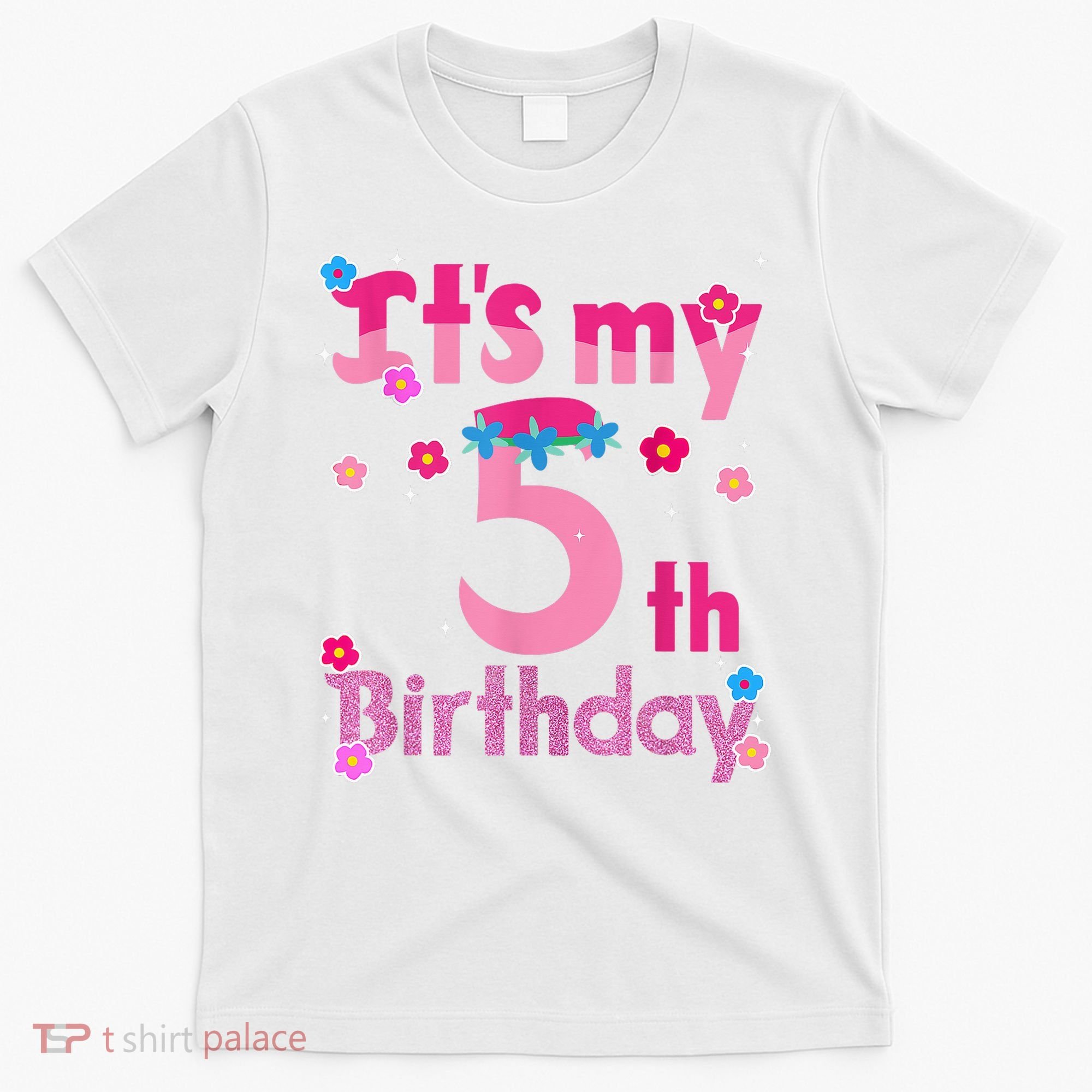 It'S My 5th Birthday Troll Family Party Decorations T-Shirt