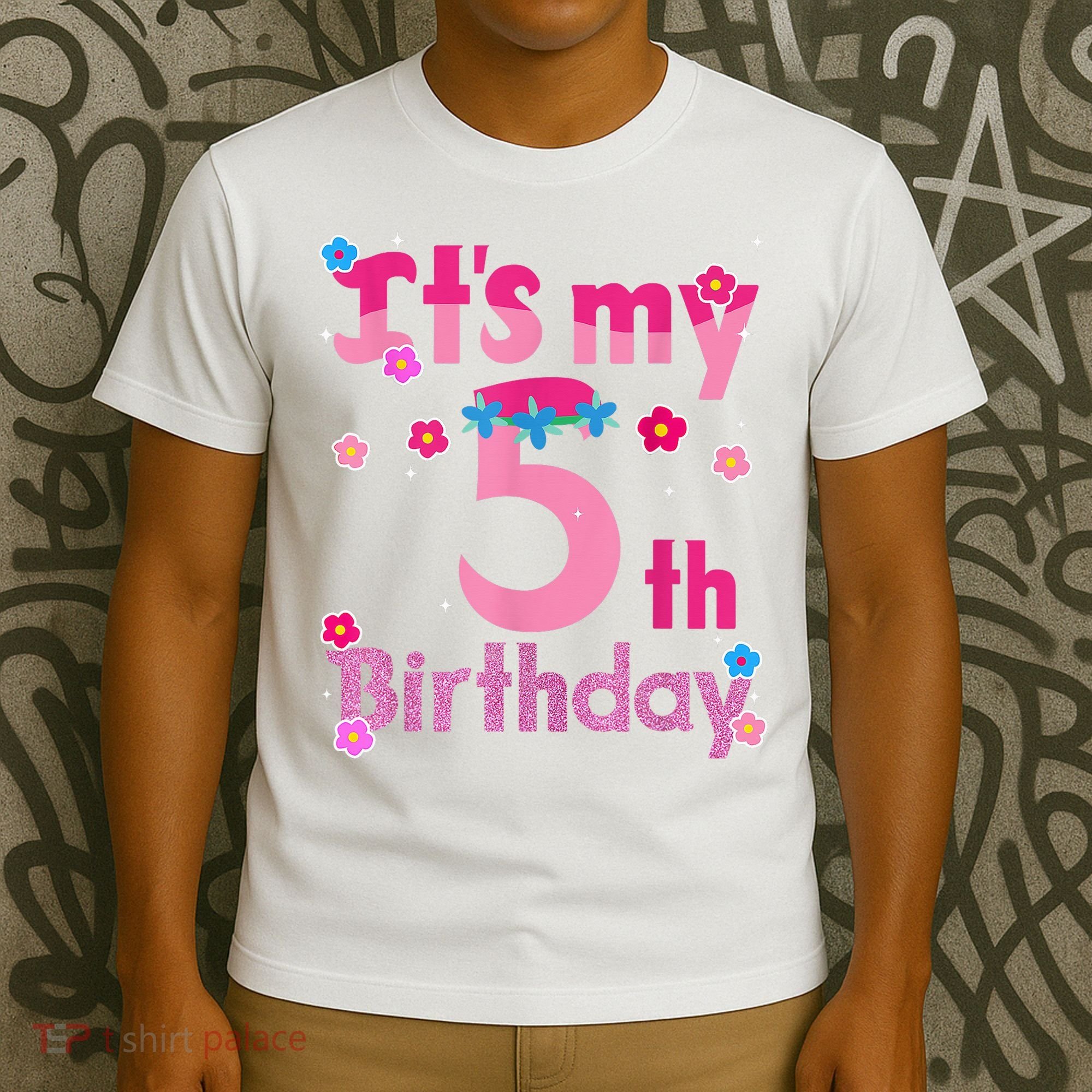 It'S My 5th Birthday Troll Family Party Decorations T-Shirt