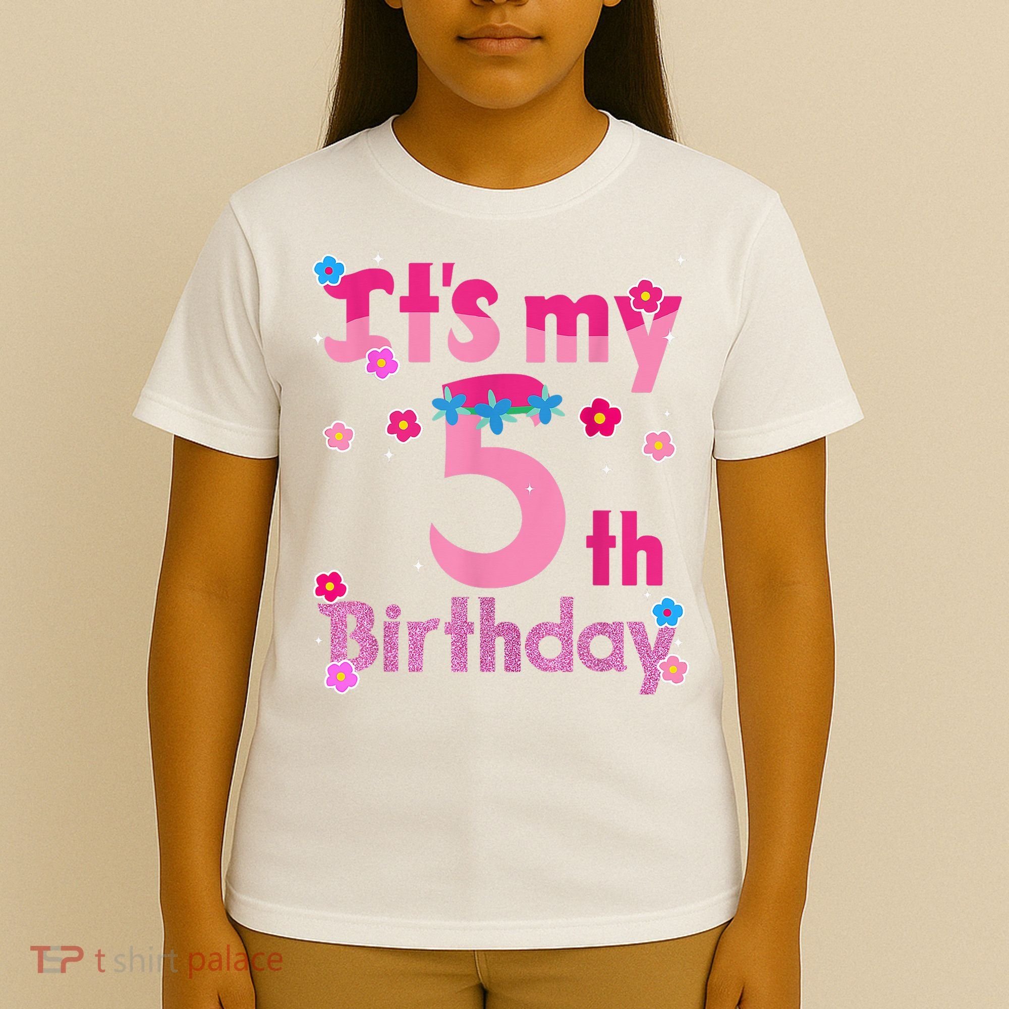 It'S My 5th Birthday Troll Family Party Decorations T-Shirt