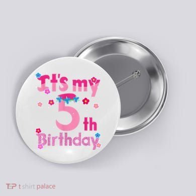 It'S My 5th Birthday Troll Family Party Decorations Button