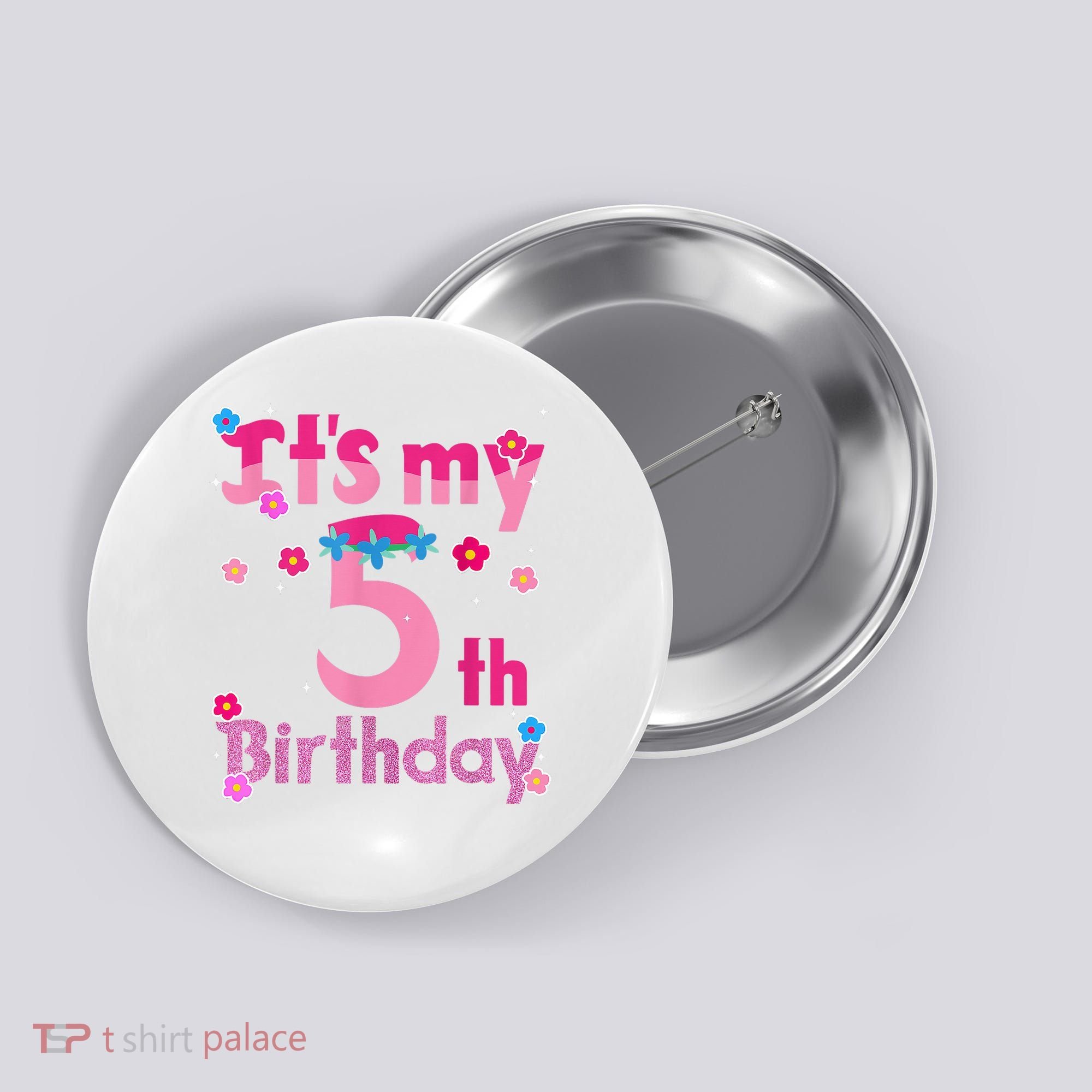 It'S My 5th Birthday Troll Family Party Decorations Button