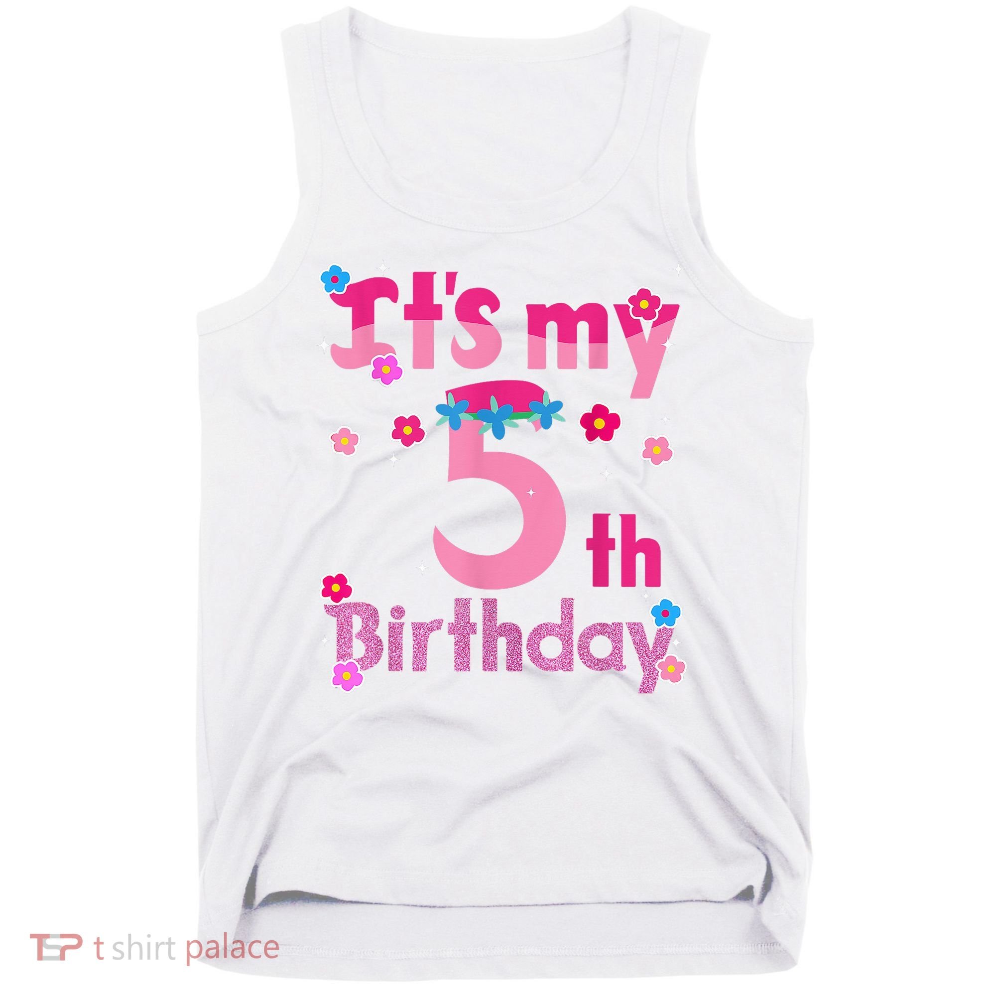 It'S My 5th Birthday Troll Family Party Decorations Tank Top