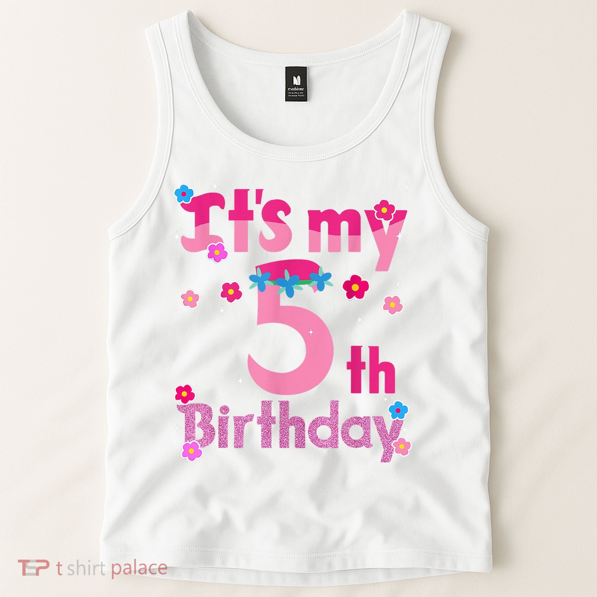 It'S My 5th Birthday Troll Family Party Decorations Tank Top