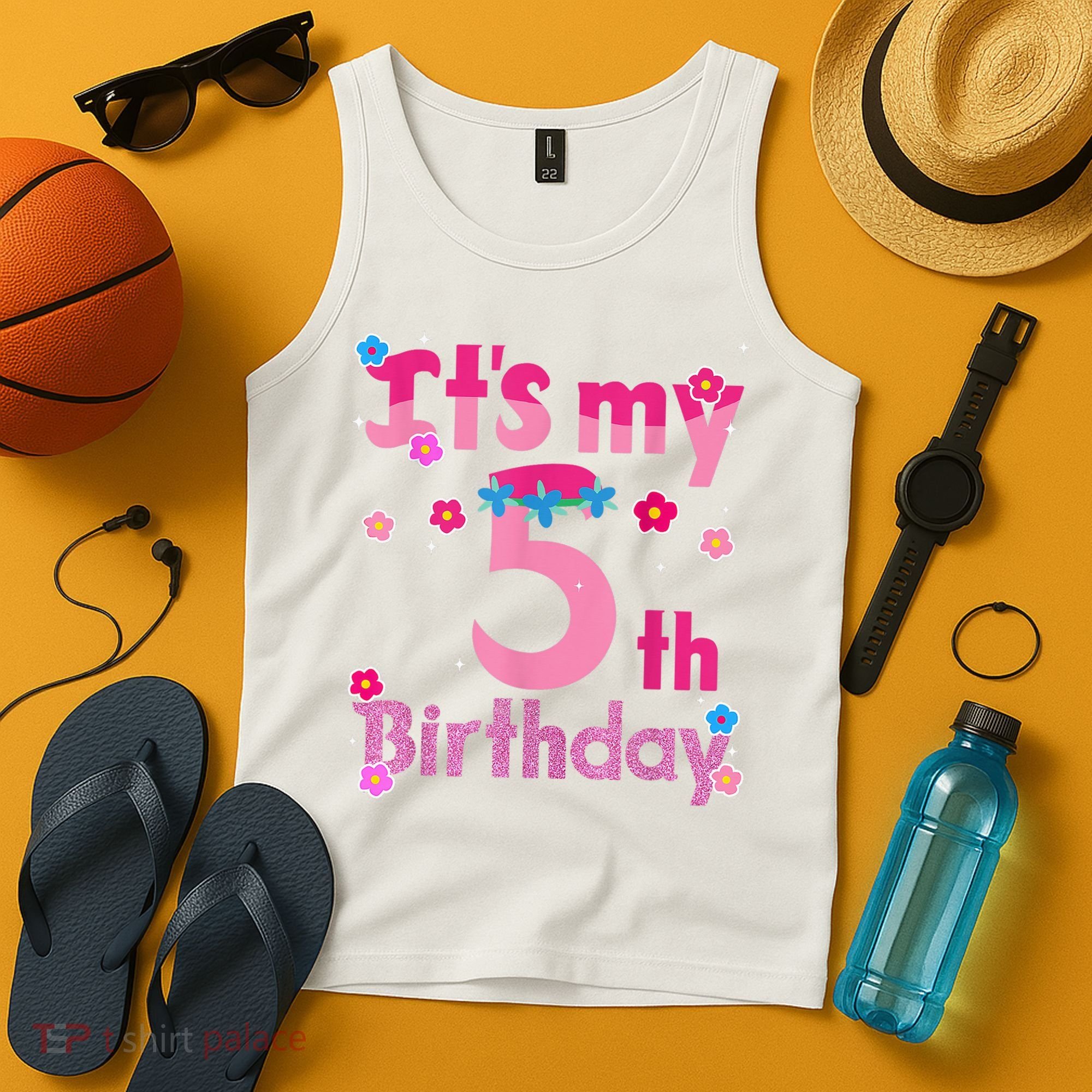 It'S My 5th Birthday Troll Family Party Decorations Tank Top