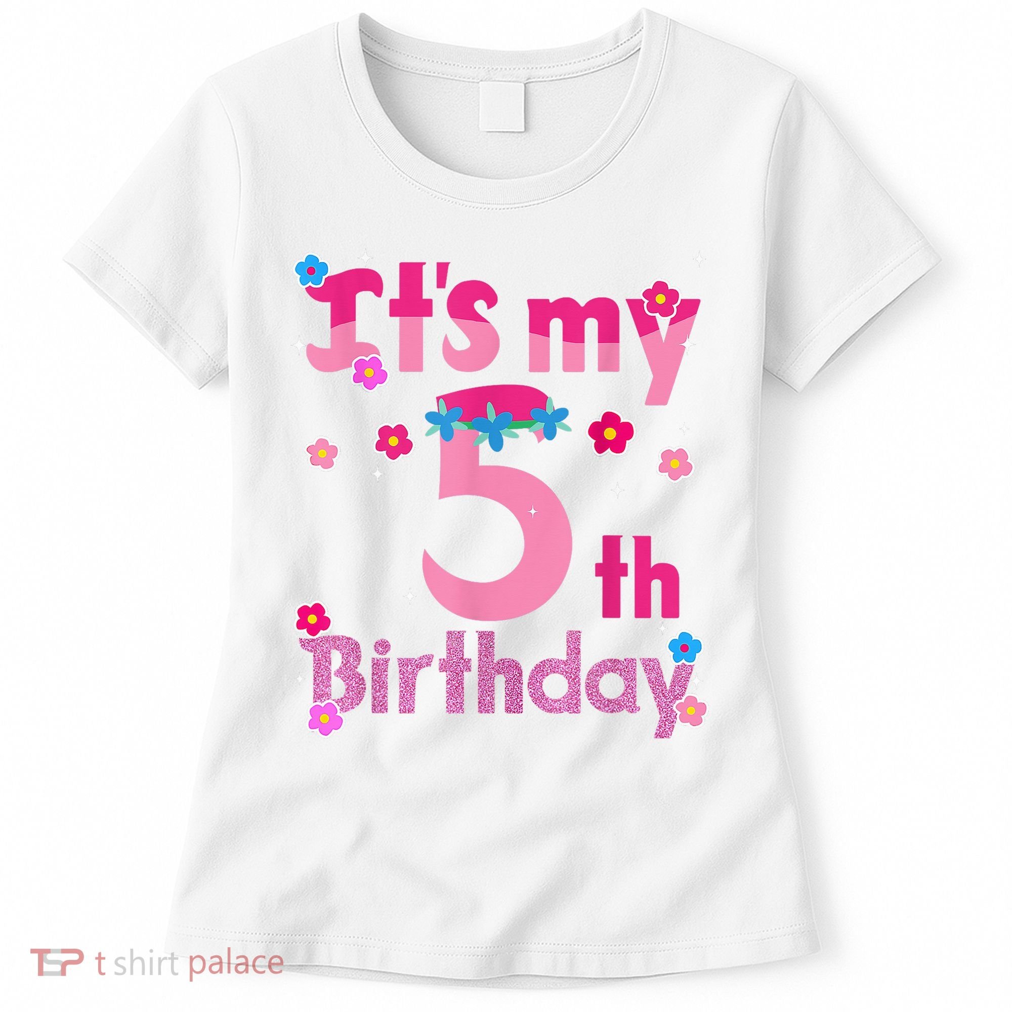 It'S My 5th Birthday Troll Family Party Decorations Women's T-Shirt