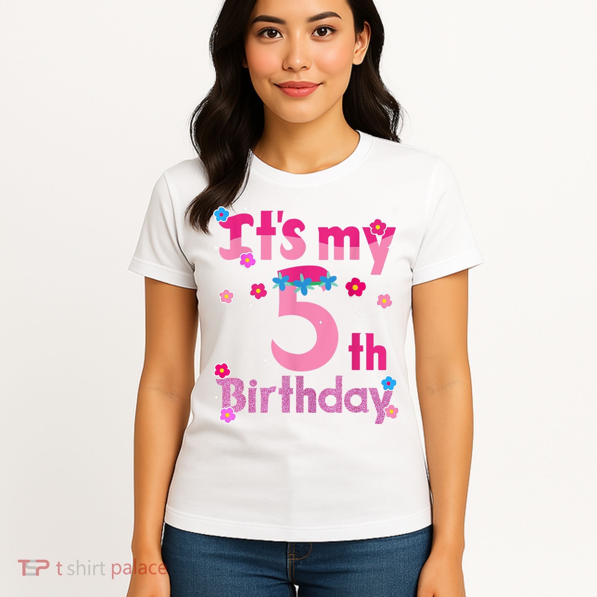 It'S My 5th Birthday Troll Family Party Decorations Women's T-Shirt