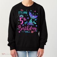 Its My 5th Birthday Mermaid Theme Party 5 Yrs Old Women's Sweatshirt thumb 0