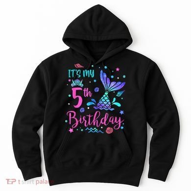 Its My 5th Birthday Mermaid Theme Party 5 Yrs Old Hoodie