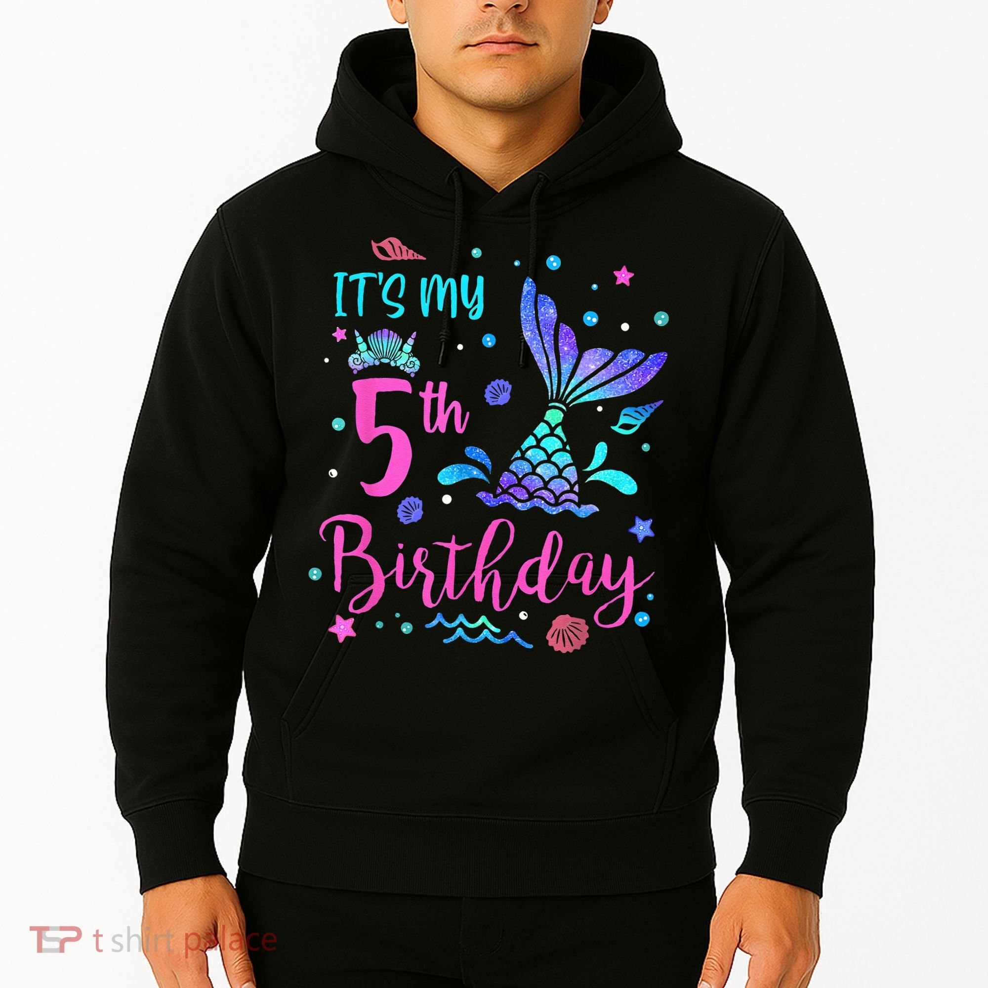 Its My 5th Birthday Mermaid Theme Party 5 Yrs Old Hoodie
