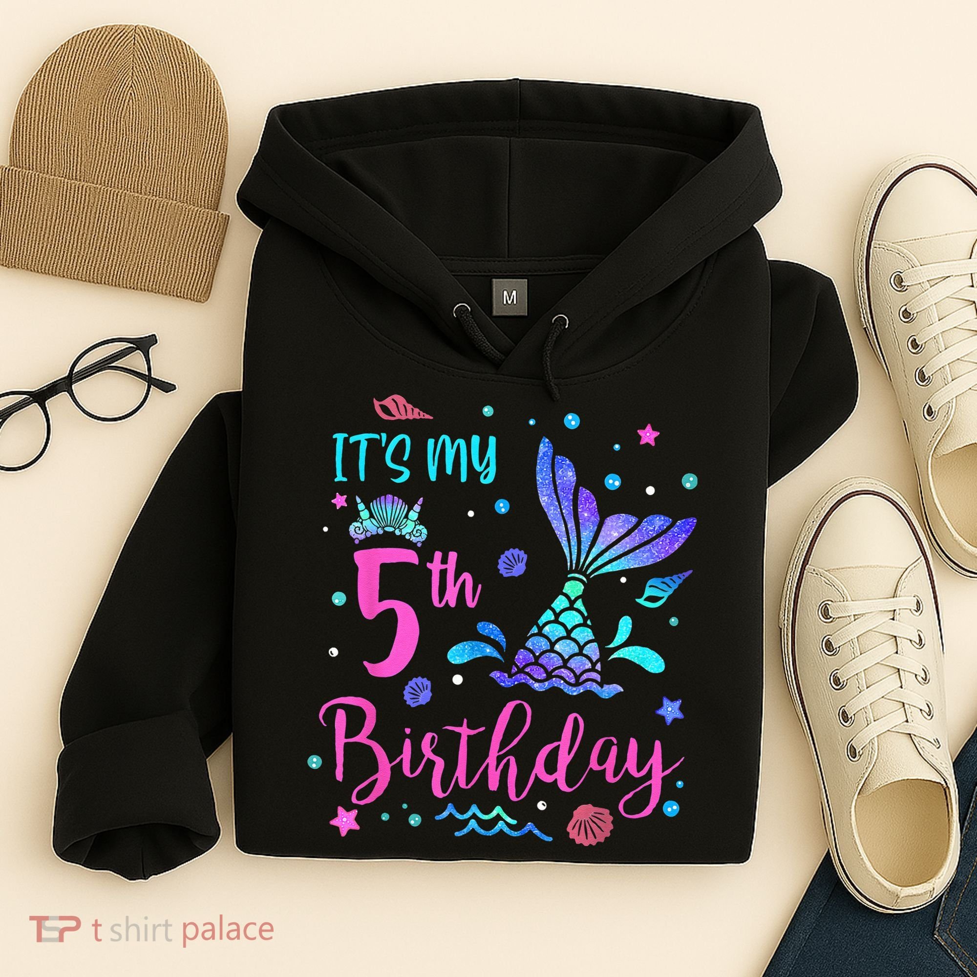 Its My 5th Birthday Mermaid Theme Party 5 Yrs Old Hoodie
