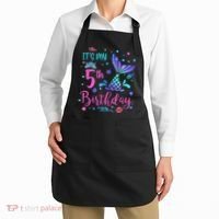 Its My 5th Birthday Mermaid Theme Party 5 Yrs Old Apron thumb 2