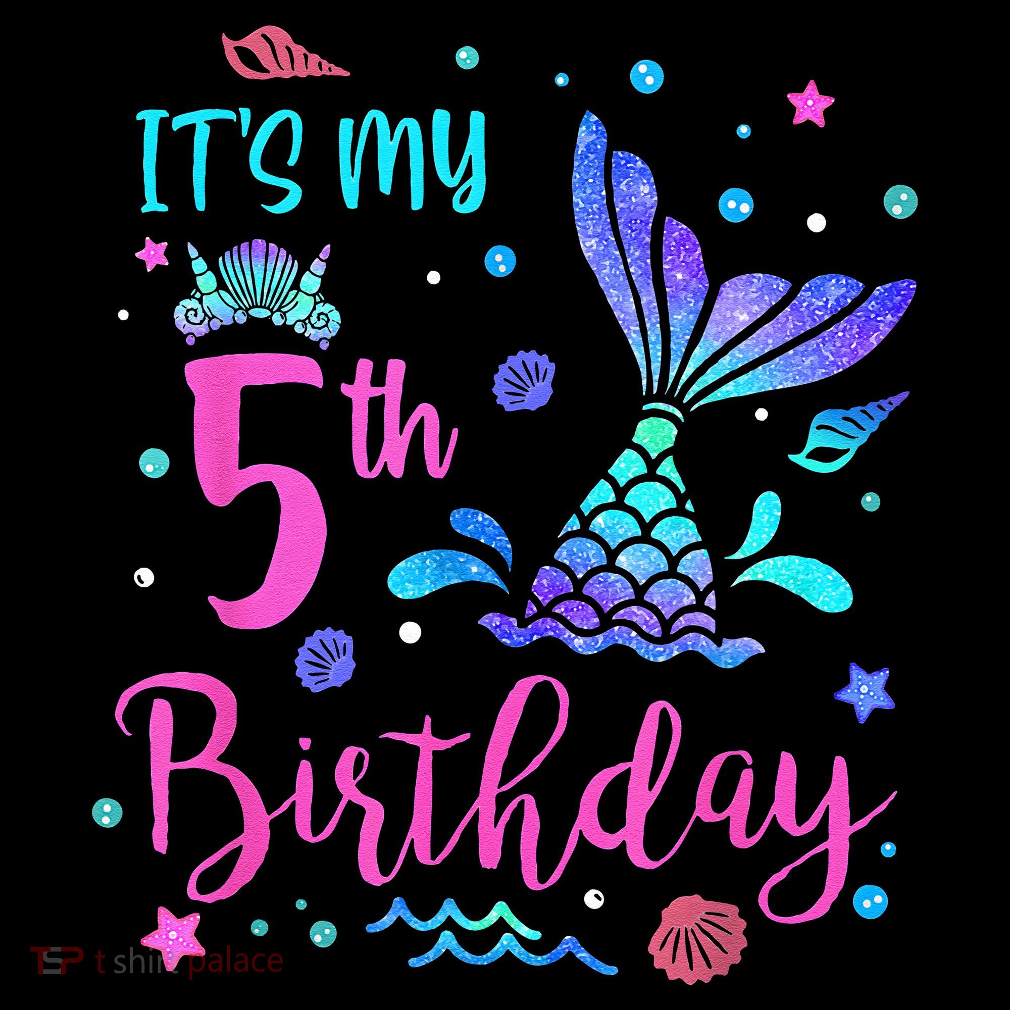Its My 5th Birthday Mermaid Theme Party 5 Yrs Old Women's Hoodie
