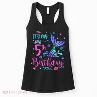 Its My 5th Birthday Mermaid Theme Party 5 Yrs Old Women's Tank Top thumb 0